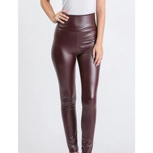 Burgundy Faux Leather Leggings White House Black Market